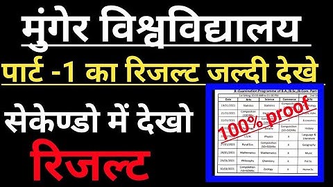 Munger university part 1 result Kaise check kre 2021 munger university BA BSc Bcom part 1 result2021