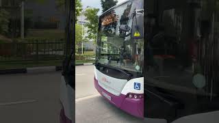 Sbs Transit Scania K230Ub Euro 5 Refurbished Departing Bus Stop With Red Wheel Nuts Sbs5238A