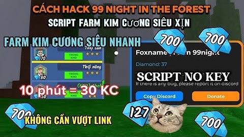 Cách Hack 99 đêm trong rừng script farm kim cương no key siêu xịn