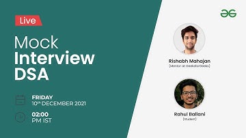 Live Mock Interview DSA Series