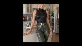 women's in leather Leggings pants outfits || leather outfits || Latex & Faux leather Leggings pants