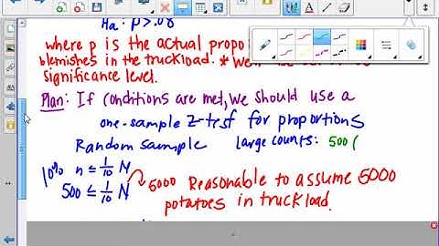 AP Statistics - 9.2A - Tests about a Population Proportion