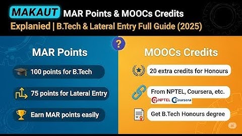 MAKAUT MAR Points & MOOCs Credits Explained | B.Tech & Lateral Entry Full Guide (2025)