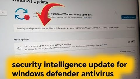 security intelligence update for microsoft defender antivirus install error