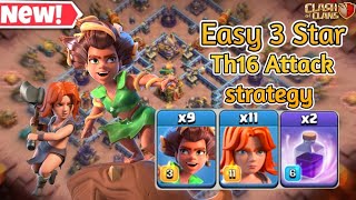Th16 root rider valkyrie attack strategy | Best th16 cwl attack strategy | Clash of Clans