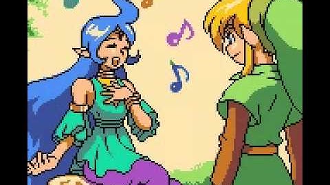 the legend of zelda oracle of ages link and nayru scene