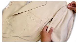 Professional Tailor Raises Shoulder on Men’s Jacket **the trick is bas…