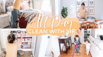 ALL DAY CLEAN WITH ME 2019! MARIE KONDO CLOSET ORGANIZING + DECLUTTER | Ultimate Cleaning Motivation