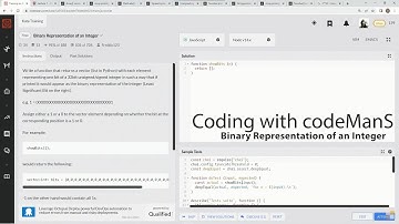 Codewars 7 kyu Binary Representation of an Integer JavaScript