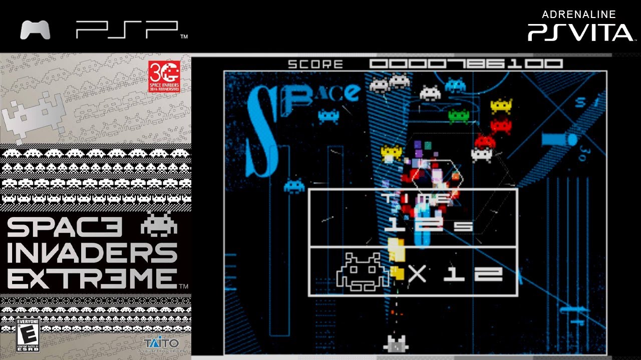 Space Invaders Extreme PSP - Gameplay on Adrenaline PS Vita