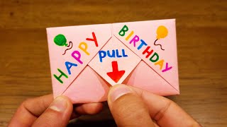 Paper SURPRISE MESSAGE CARD | PullTab Origami Envelope