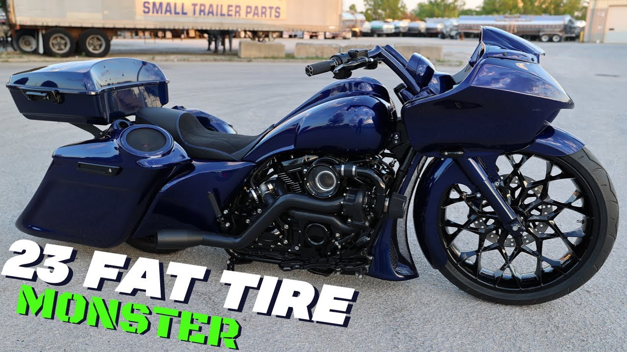 Monster 23” Harley Road Glide Fat Tire Custom Bagger Youtube