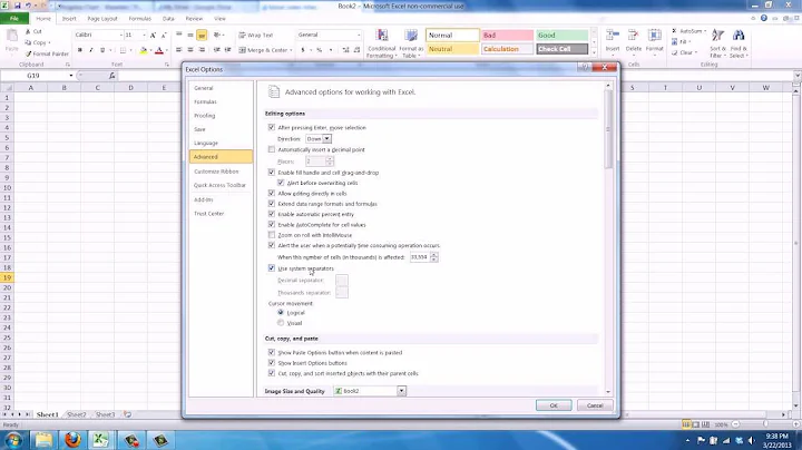 How to Change the Decimal Separator Symbol in Excel 2010