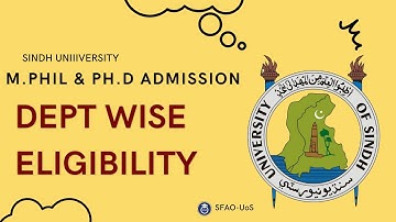 Sindh University M.Phil. & Ph.D. Admissions: Department-wise Pre-requisites