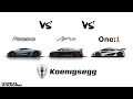 Ultimate Koenigsegg Face Off - Regera vs Agera RS vs One:1 @ Le Mans