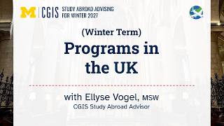 Programs in the UK with CGIS (Advising for Winter 2027)