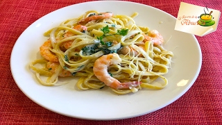 Fettuccine con camarones recetas para san valentin - 14 de febrero ❤️