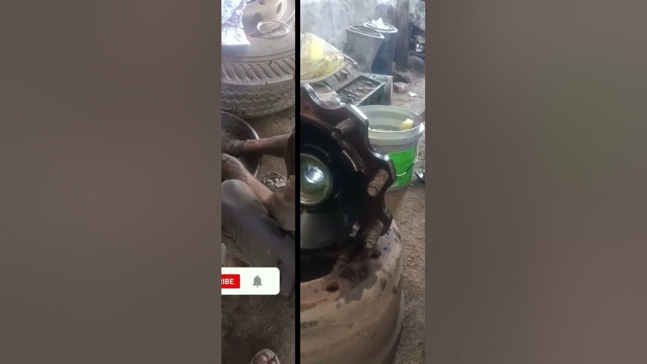Truck hub greasing | truck rear wheel hub greasing skill | Indian truck