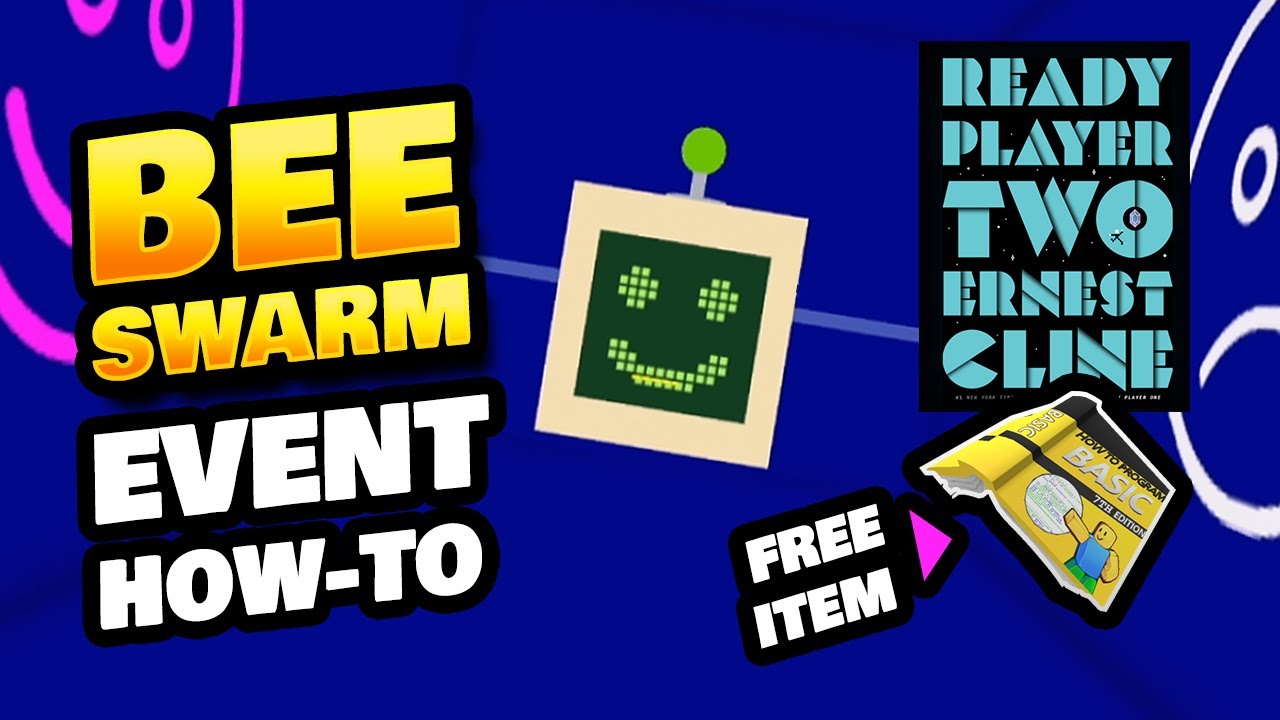 how-to-complete-bee-swarm-sim-ready-player-2-event-get-book-hat-on-roblox-youtube