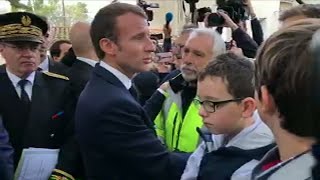 Emmanuel Macron auprès des sinistrés de l'Aude