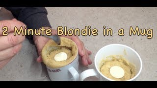 2 minute blondie. from start to finish fun after school snack. make it
,cook and eat the one cup. no extra washing up. heating up ...