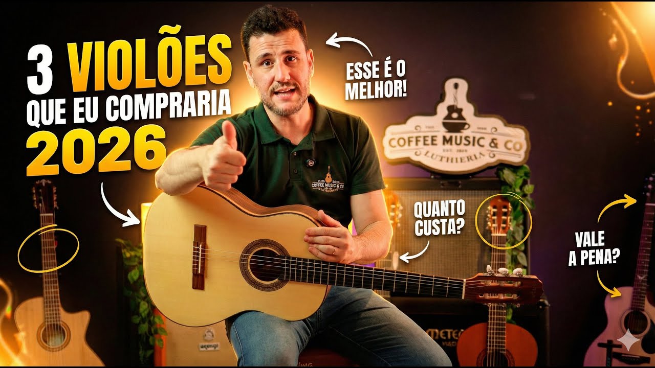 3 VIOLÕES QUE EU COMPRARIA HOJE PRA INICIAR NA MÚSICA (2026) #violão #acustico #violãoparainiciante
