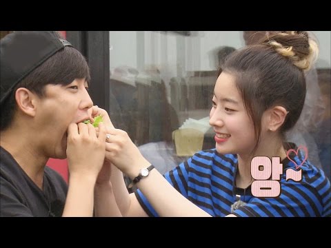 TWICE Dahyun feeds Kim Min Seok so shy @꽃놀이패 2회 20160716