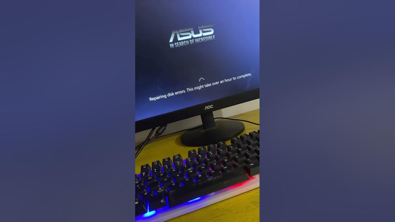 Repairing disk errors this might take over an hour to complete 