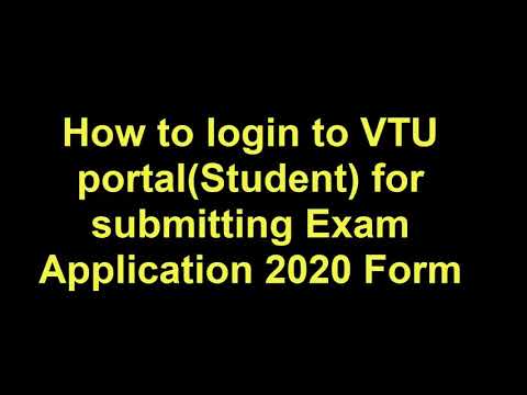 How to login for VTU UG / PG Examination Application Form 2020