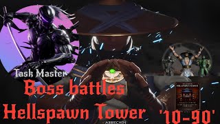Hellspawn Tower -Normal boss battle 10 to 90 compilation/ walkthrough