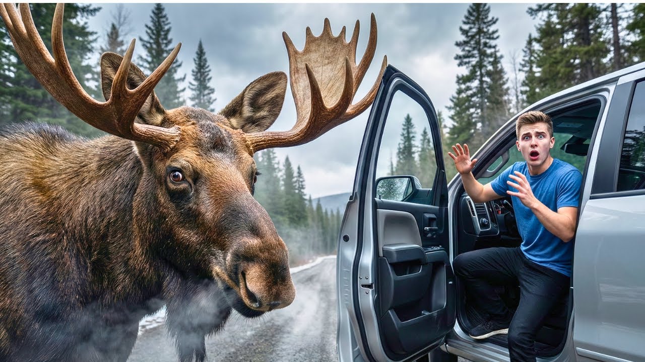 Moose Blocks the Road to Save a Baby — Wild Rescue Story