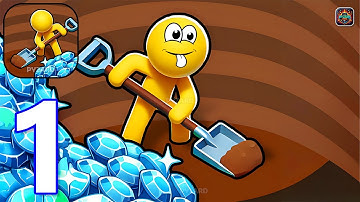 Dig World - Gameplay Walkthrough Part 1 Stickman Big Hole Dig Deep Adventure (Android,iOS)