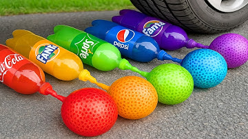 Crushing Experiments Video! &Car vs Crunchy Color Giant Toothpaste Balloons & Soft Things By Car