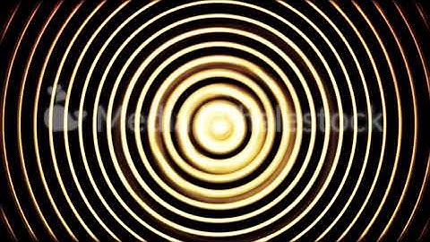 Abstract rotating glowing rings on black background, seamless loop. Animation. Many circles of