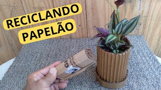 Transforme PAPELÃO em VASO DE PLANTAS #vasoparaplantas #papelão #vasodepapelão