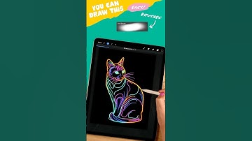 ✨ Draw a Neon Cat in Procreate | Easy Digital Art Tutorial 🐾 #ArtWithFlo #YouCanDrawThis