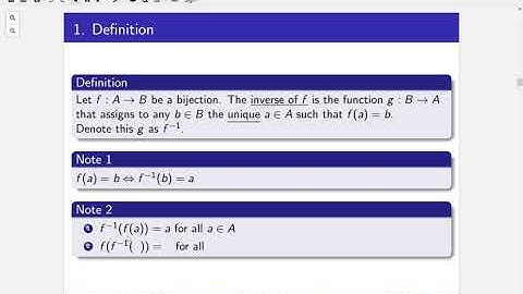 Intro to proofs - Inverse functions - Part 1/2