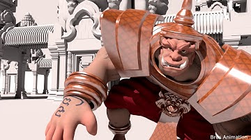 Yak jump in Khmer temple_3d animation in maya.