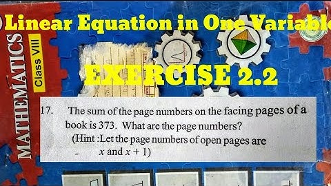 8th Chap-2 (Ex-2.2) 17th problem (Linear Equation in One Variable)