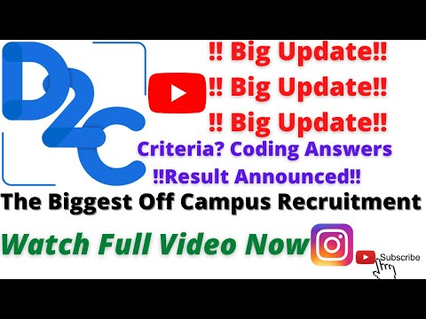 D2c result update / D2c Coding Answers / Result Released / Interview Questions #job #B.tech #career
