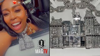 Kash Doll Gets An Iced Out Expanding Doll House Chain For Her 34th B-Day! 🏰