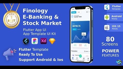Online Bank & E-Money Management and Stock Market | Flutter UI - Finology