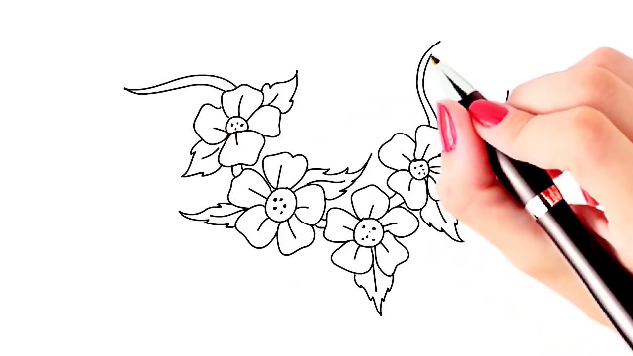 How to draw beautiful flowers easy and simple drawing | YZArts | YZArts