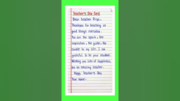 Teachers Day Card  Writing/Teacher Day 2024/Teachers Day Letter In English/Thank you Teacher