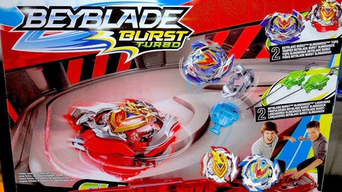 Beyblade Burst Surge Speedstorm, Set de Combat Volt Knockout : arène  Beystadium, 2 toupies et 2 lanceurs