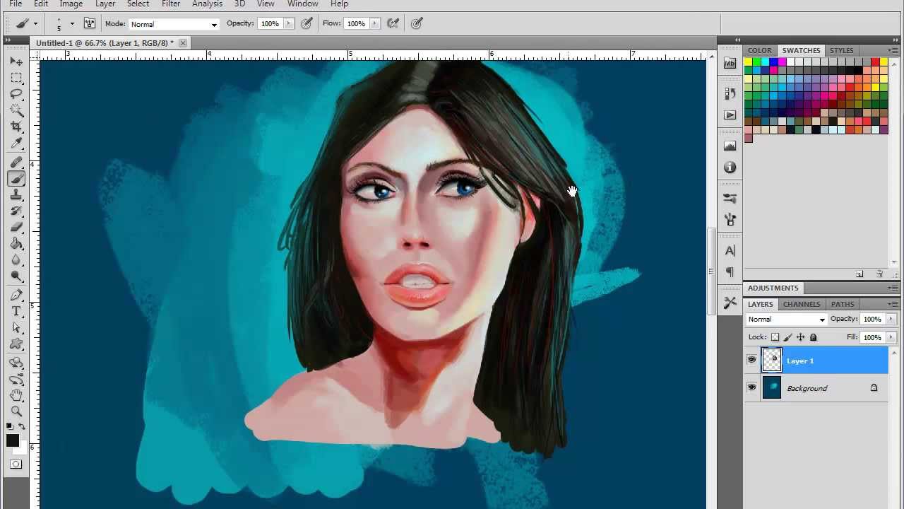 How to Digitally Paint Portraits, Skin Colors YouTube