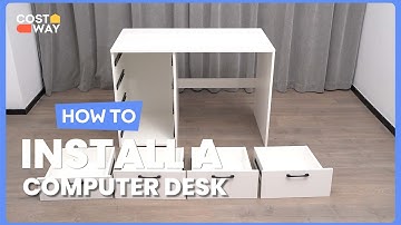 How to Install the 43.5 Inch Computer Desk with 4 Large Drawers | CB10435+ #costway #howto