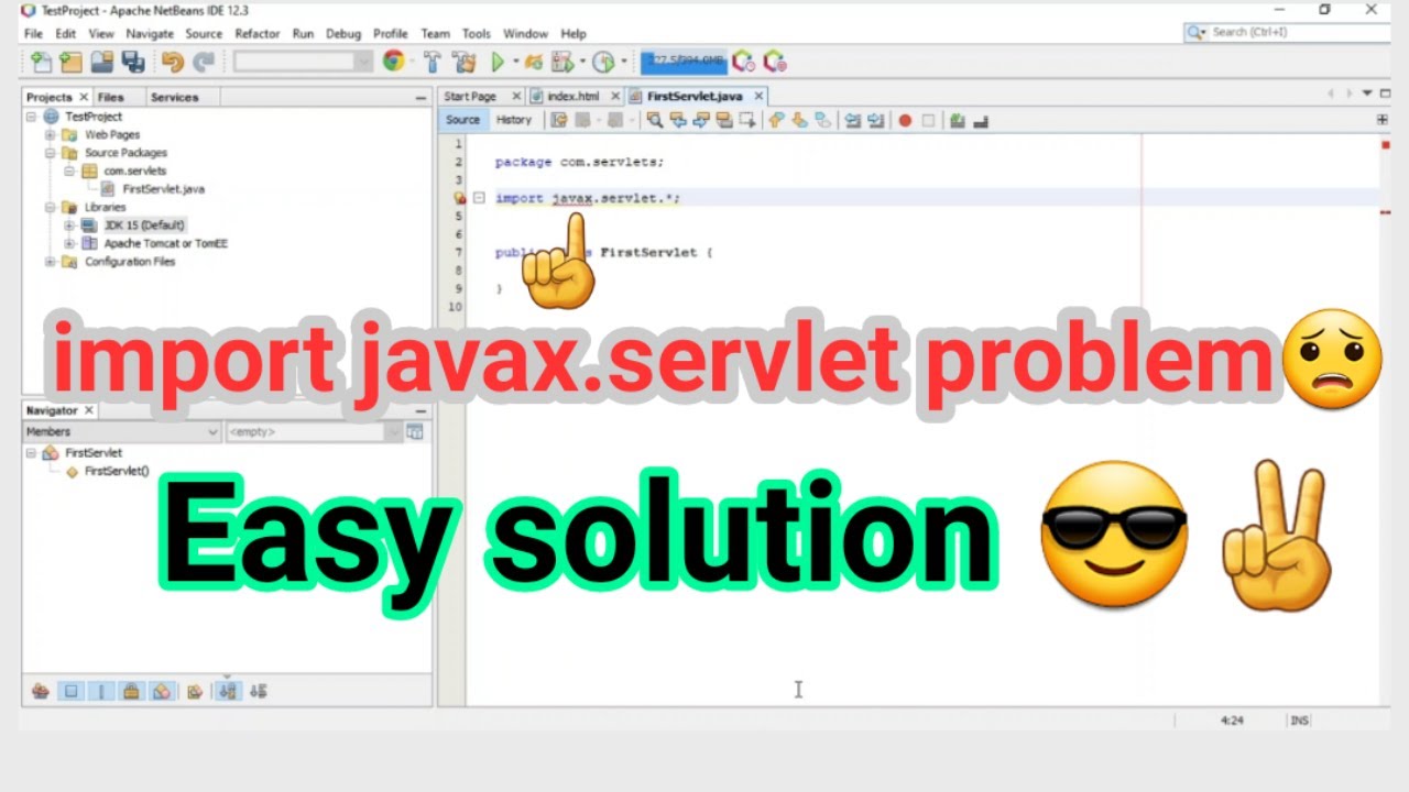 Import Javax.Servlet Not Exist Or Not Found Solution In Neatbeans !! Servlet Not Found Problem