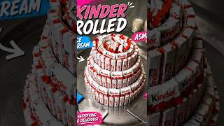 Kinder Rolled Ice Cream 🍫 Giant Kinder Cake ASMR | Satisfying Ice Cream Rolls