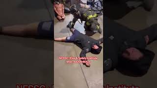 We practice many different ways to remove an unconscious victim from a burning building